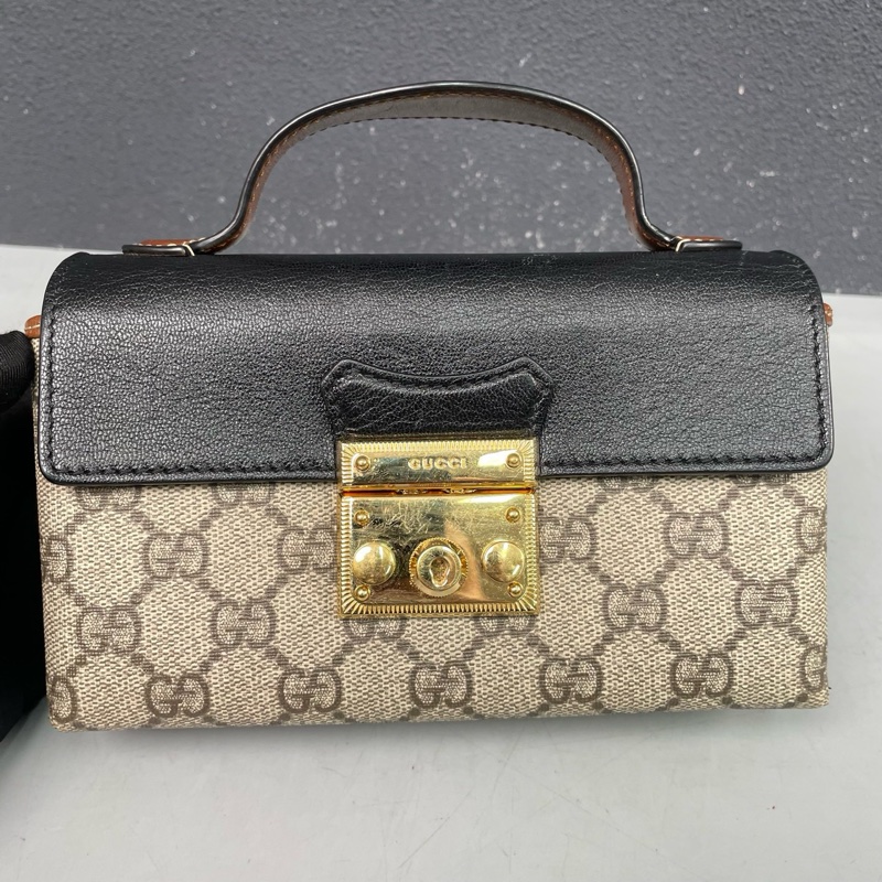 古馳Gucci老花黑色月光寶盒padlock盒子包肩背包斜背包-9