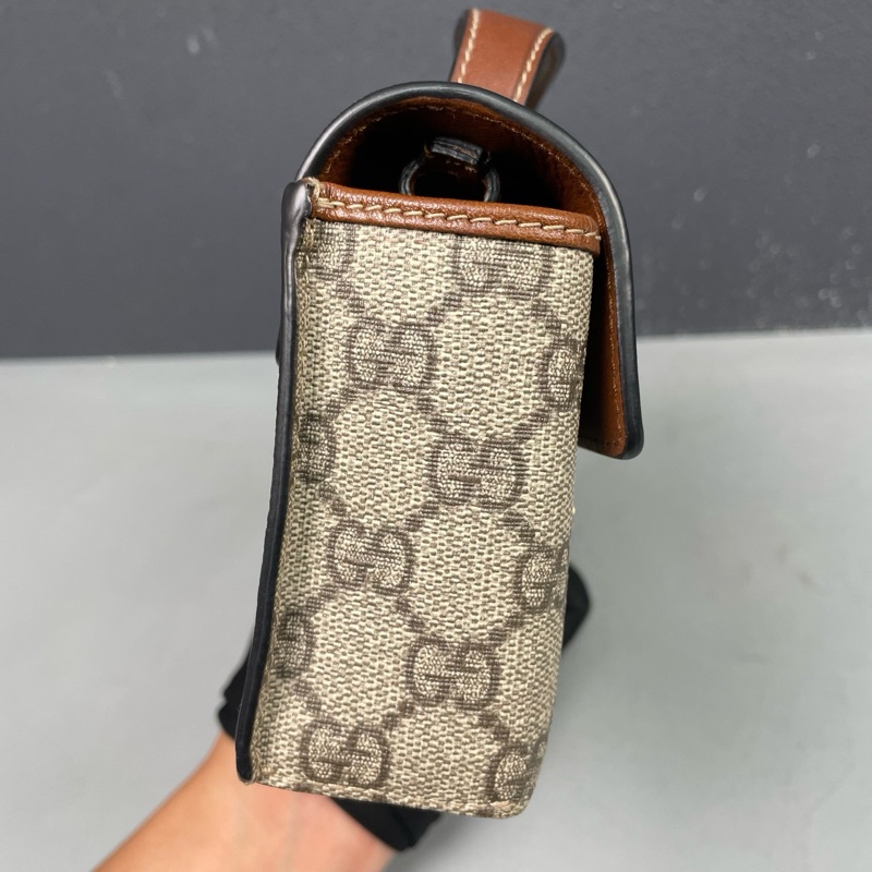 古馳Gucci老花黑色月光寶盒padlock盒子包肩背包斜背包-11