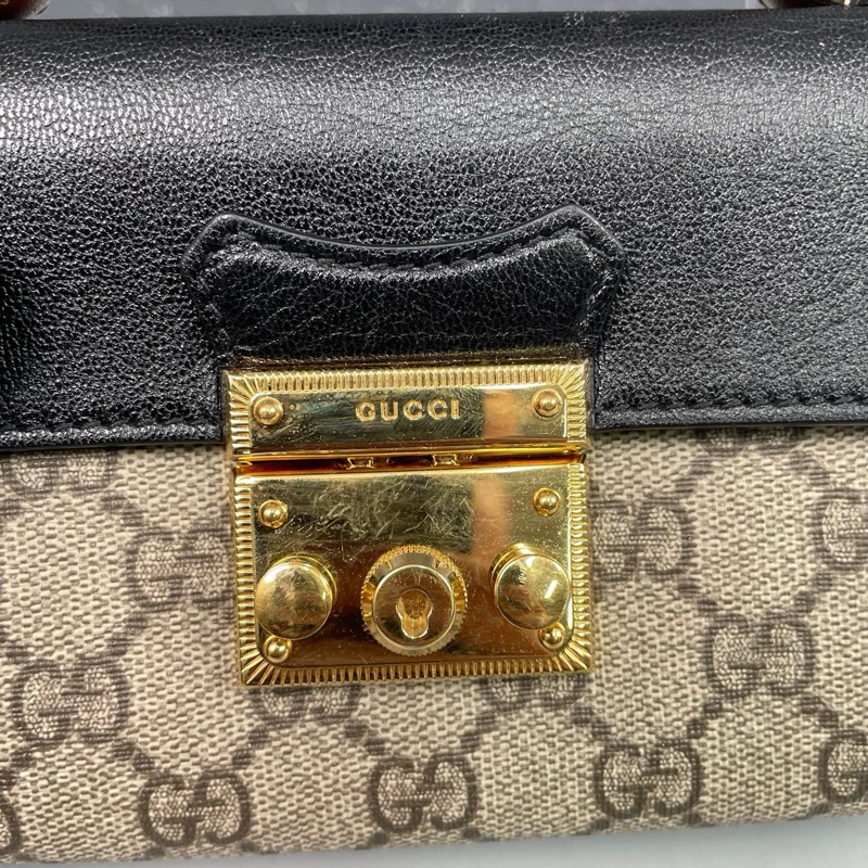 古馳Gucci老花黑色月光寶盒padlock盒子包肩背包斜背包-16