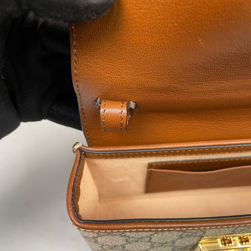 古馳Gucci老花黑色月光寶盒padlock盒子包肩背包斜背包-20