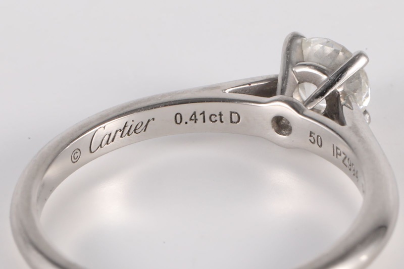 CARTIER(卡地亞) 鑽石 pt950 戒指 0.41克 50-5