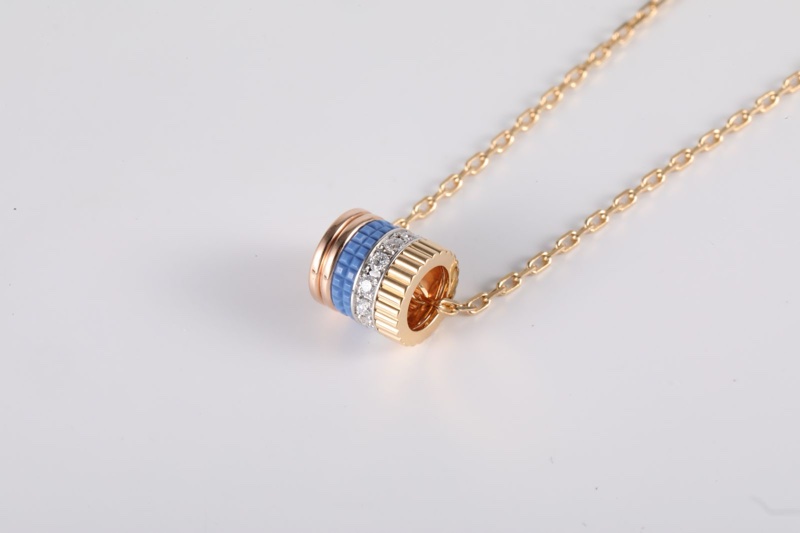 Boucheron（寶詩龍）18K黃金 18K白金 18K玫瑰金 鑽石 藍陶瓷 Quatre Blue吊墜 項鏈-1