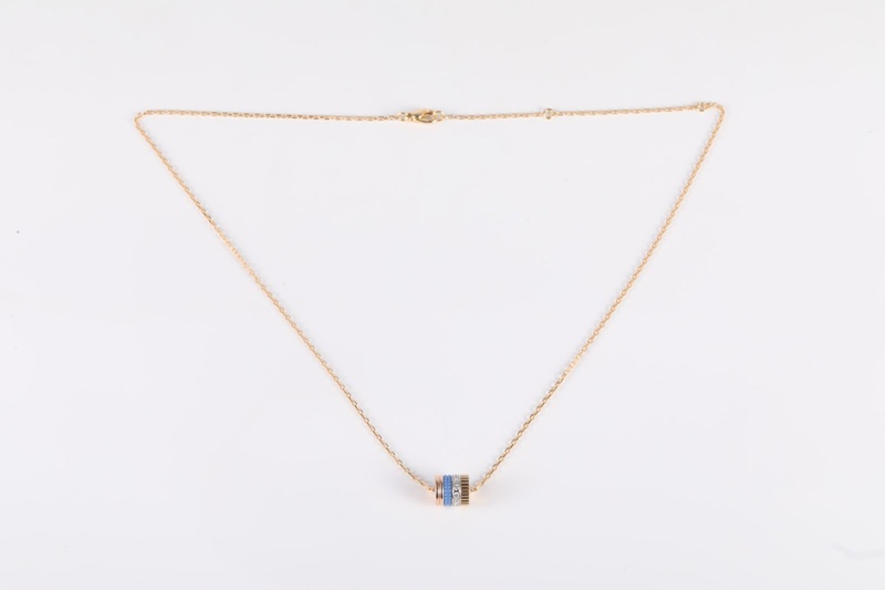 Boucheron（寶詩龍）18K黃金 18K白金 18K玫瑰金 鑽石 藍陶瓷 Quatre Blue吊墜 項鏈-5
