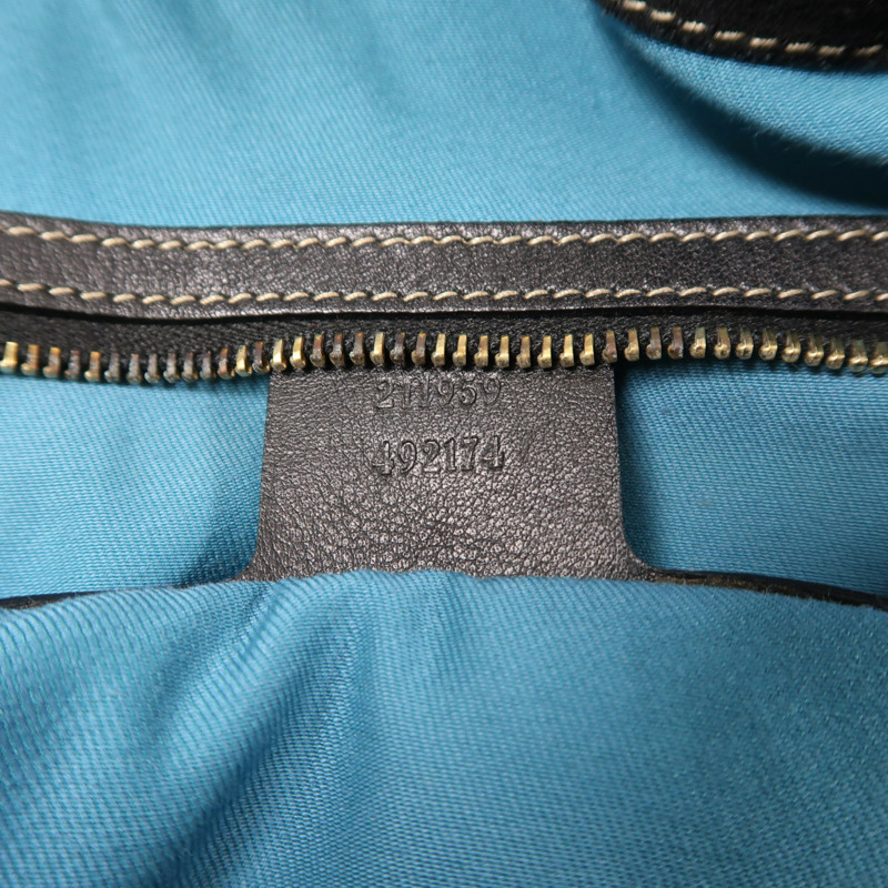 GUCCI 麂皮皮革Shoulder Tote金扣肩背袋/手挽袋-6