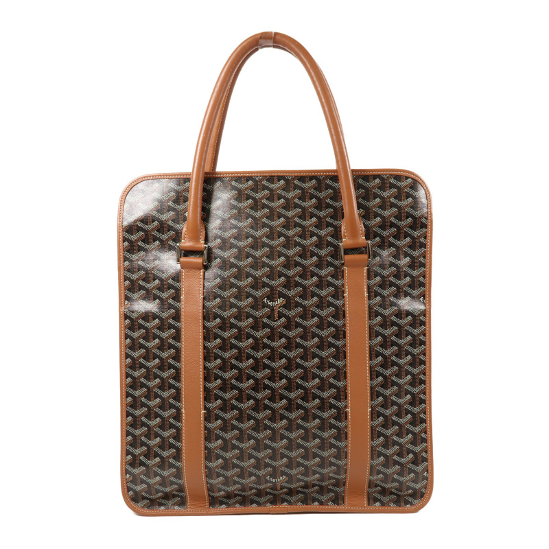 GOYARD 塗層帆布/皮革Bourgogne銀扣肩背袋/手挽袋-1