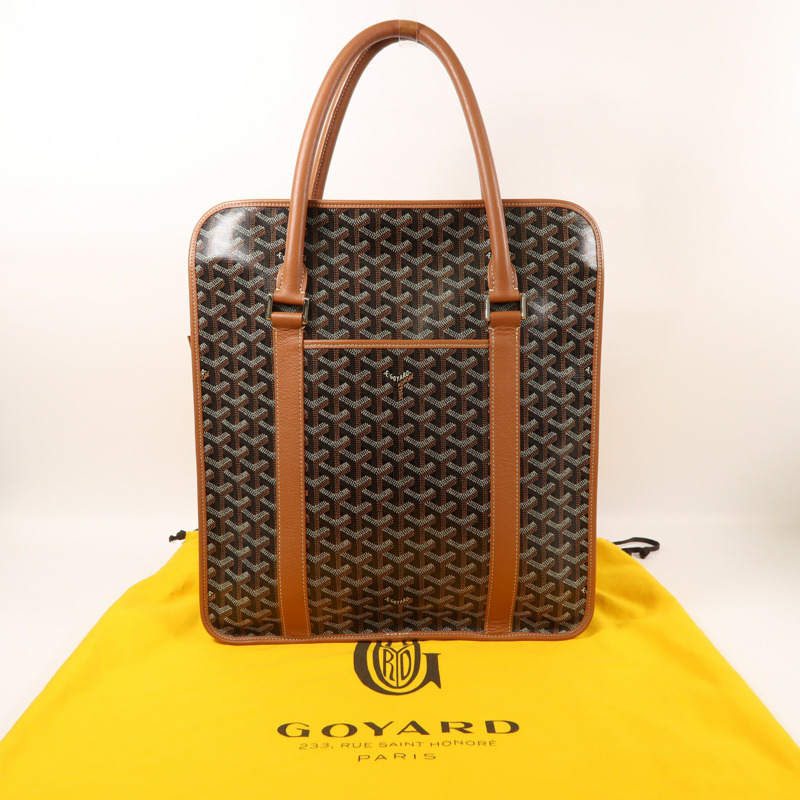 GOYARD 塗層帆布/皮革Bourgogne銀扣肩背袋/手挽袋-8