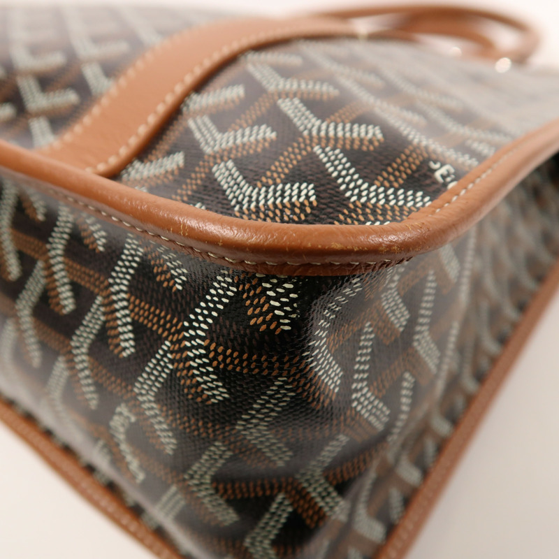 GOYARD 塗層帆布/皮革Bourgogne銀扣肩背袋/手挽袋-11