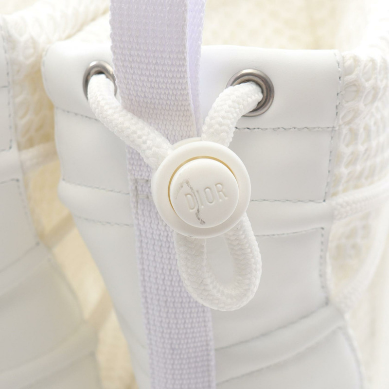 Christian Dior 白色皮革繫帶靴,二手女款 #39-10