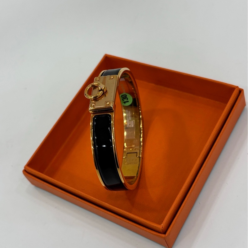 Hermes 愛馬仕 玫瑰金黑色法朗 cdc 圓環 ST 閒置 膜還在-4