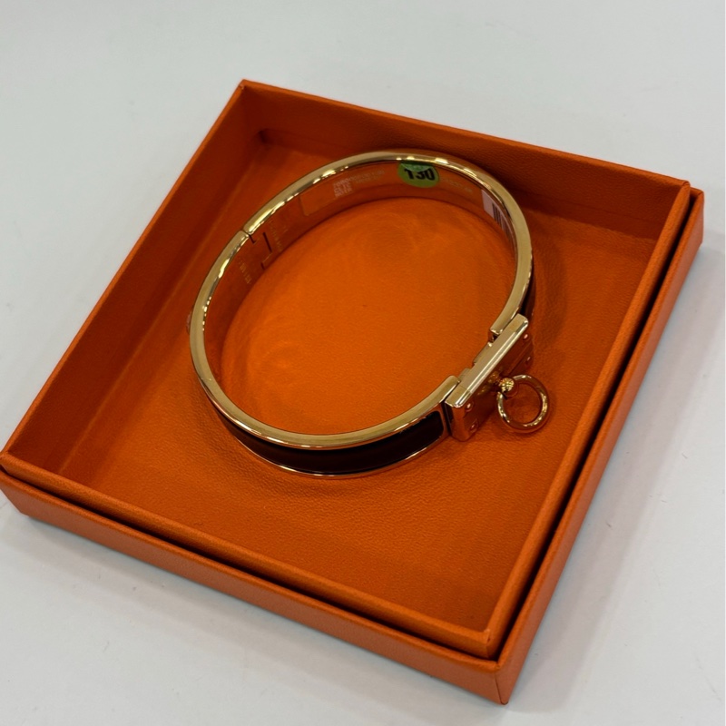 Hermes 愛馬仕 玫瑰金黑色法朗 cdc 圓環 ST 閒置 膜還在-5