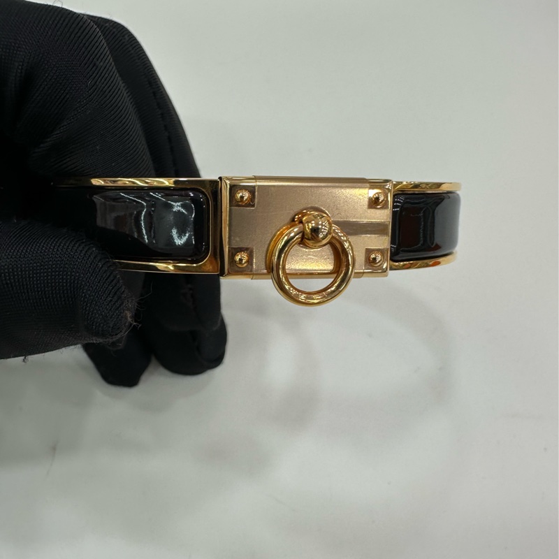 Hermes 愛馬仕 玫瑰金黑色法朗 cdc 圓環 ST 閒置 膜還在-6