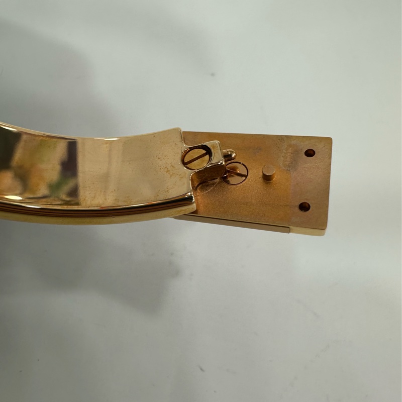 Hermes 愛馬仕 玫瑰金黑色法朗 cdc 圓環 ST 閒置 膜還在-9