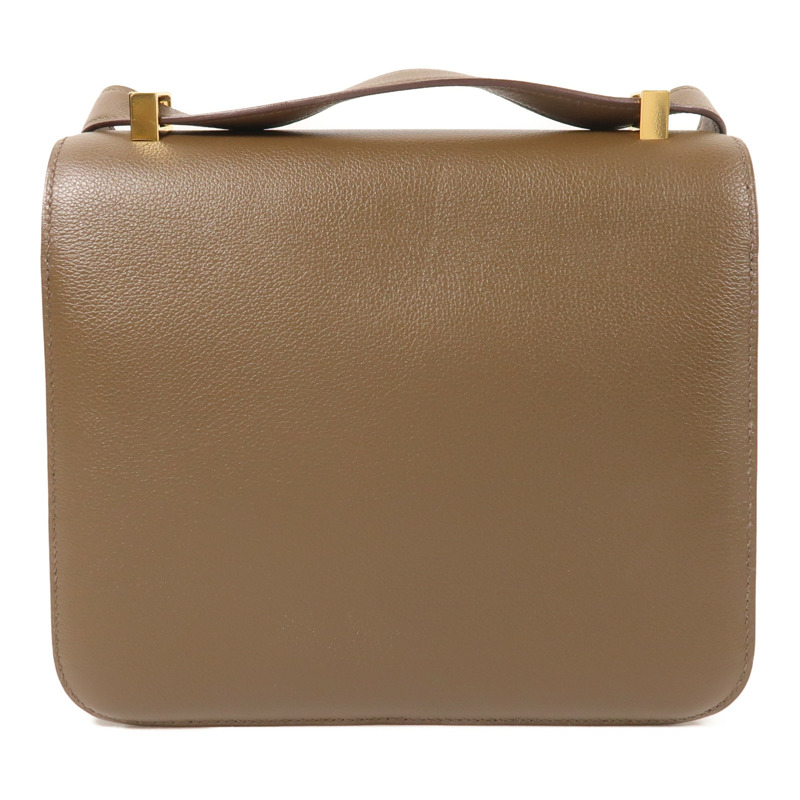 HERMES Evercolor皮革Constance 24金扣肩背袋Toundra-1