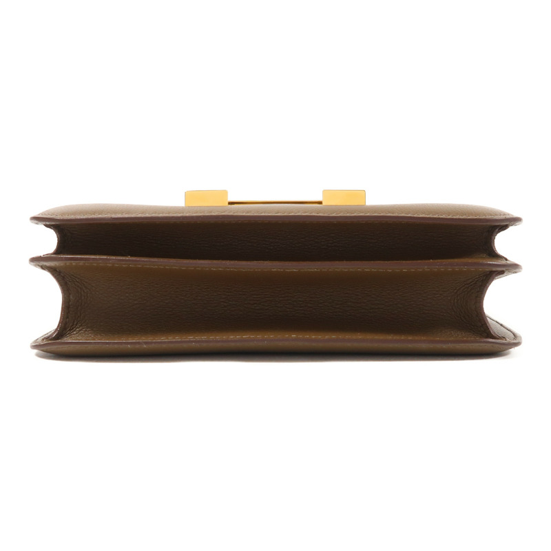 HERMES Evercolor皮革Constance 24金扣肩背袋Toundra-3