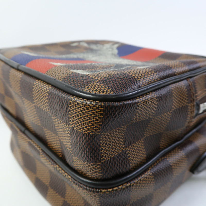 LOUIS VUITTON Damier Amazon Chapman Limited Edition銀扣肩背袋-9