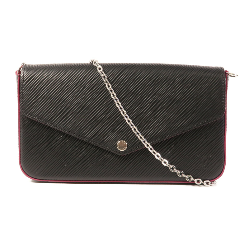 LOUIS VUITTON Epi Pochette Felissie銀扣鏈帶肩背袋-0