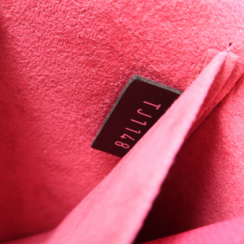 LOUIS VUITTON Epi Pochette Felissie銀扣鏈帶肩背袋-6