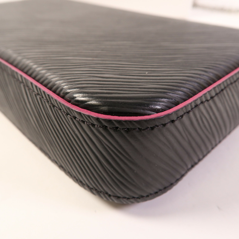 LOUIS VUITTON Epi Pochette Felissie銀扣鏈帶肩背袋-12