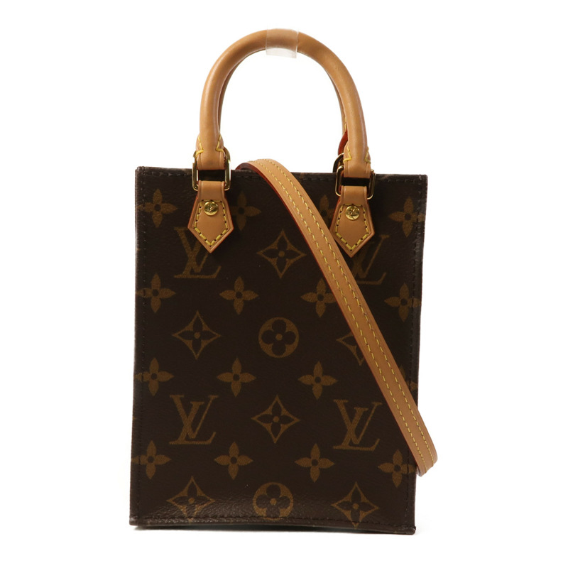 LOUIS VUITTON Monogram Petit Sac Plat金扣手挽肩背兩用袋Monogram Petit Sac Plat金扣手挽肩背兩用袋-8