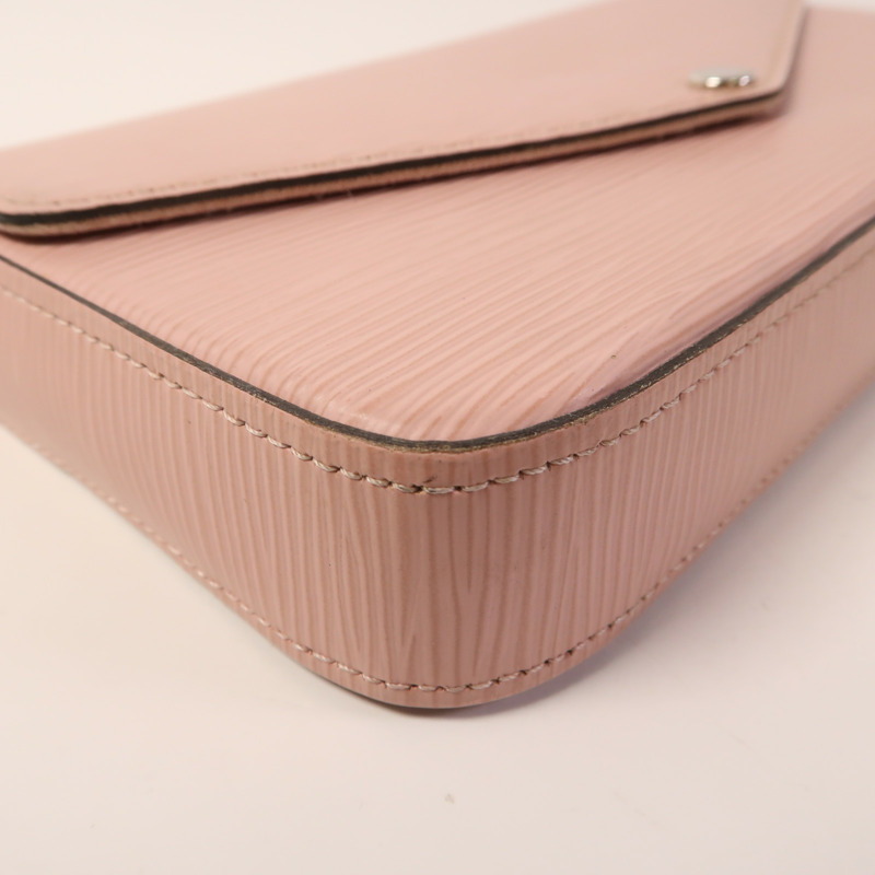 LOUIS VUITTON Epi Pochette Felissie銀扣鏈帶肩背袋-9