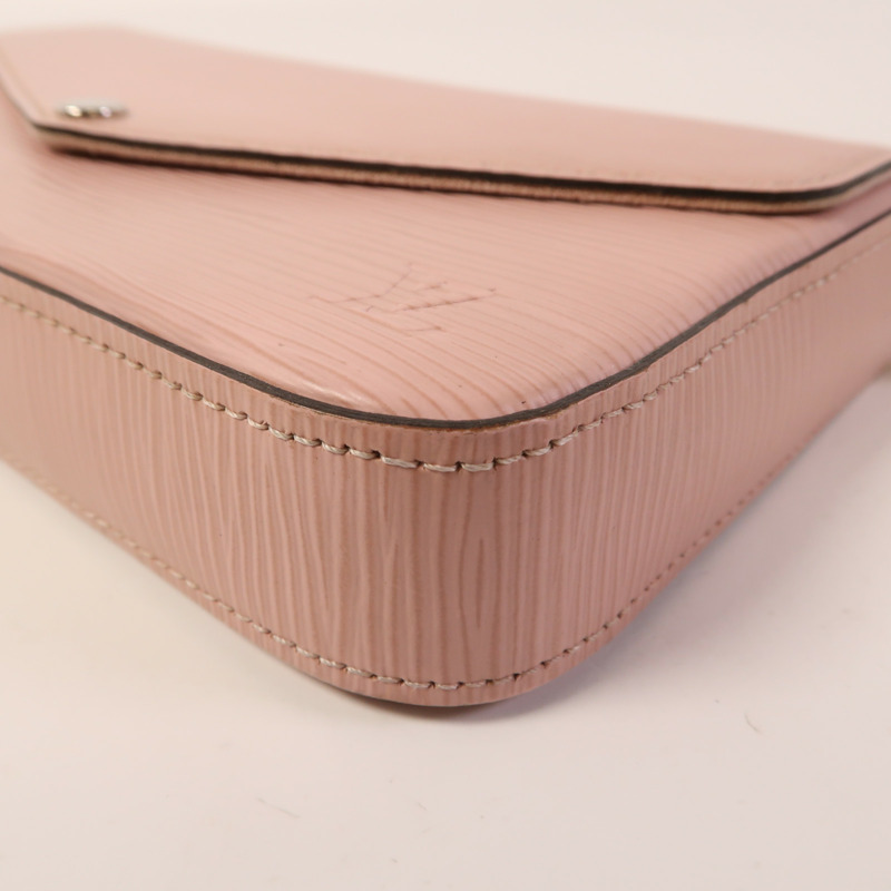 LOUIS VUITTON Epi Pochette Felissie銀扣鏈帶肩背袋-10