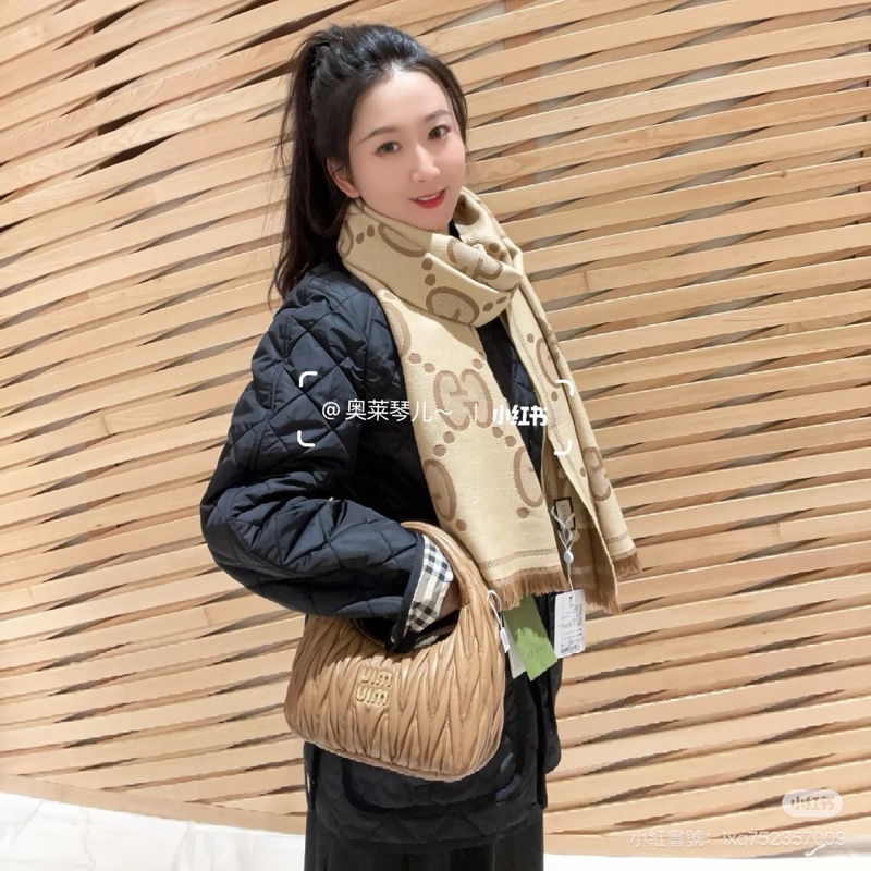 Gucci 緹花 大LOGO 雙面 羊毛 圍巾 披肩 披巾-3