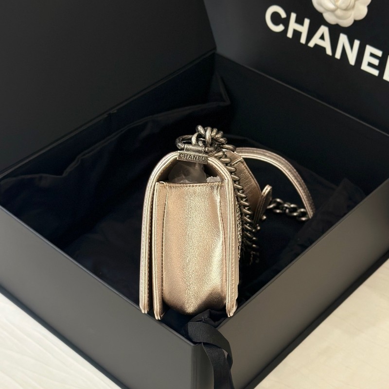 Chanel香奈兒滿鑽leboy小號肩背包斜背包 19開 🈶盒子 防塵袋-5