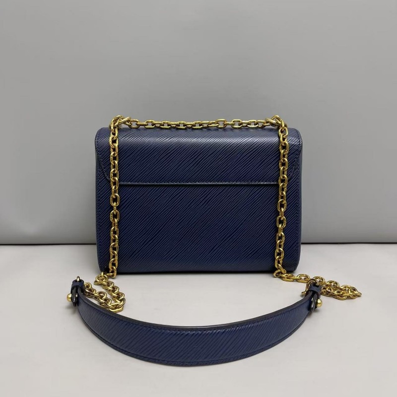 LV路易威登Twist中號深藍色epi水波紋金扣包-1