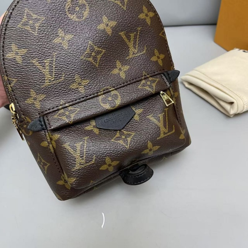 LV路易威登 老花迷你小書包後背包 晶片款-2