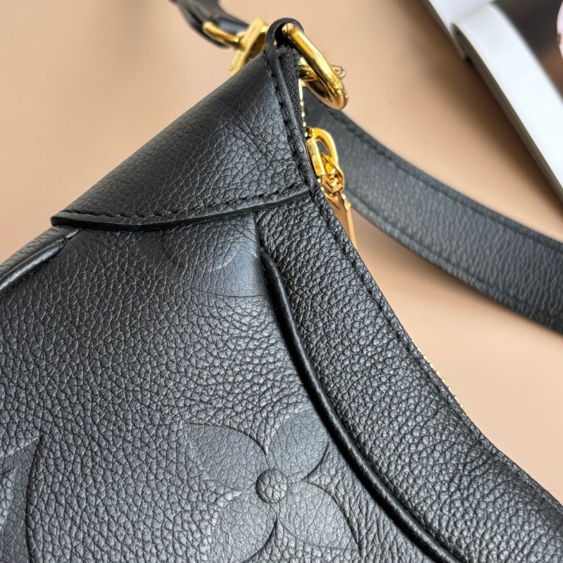 ::LOUIS VUITTON:: LV M46002 Bagatelle黑色壓花紋手提兩用肩背包 腋下半月包-14