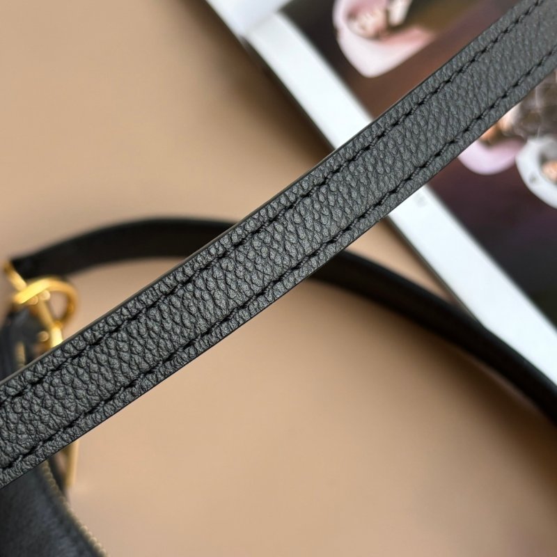 ::LOUIS VUITTON:: LV M46002 Bagatelle黑色壓花紋手提兩用肩背包 腋下半月包-21