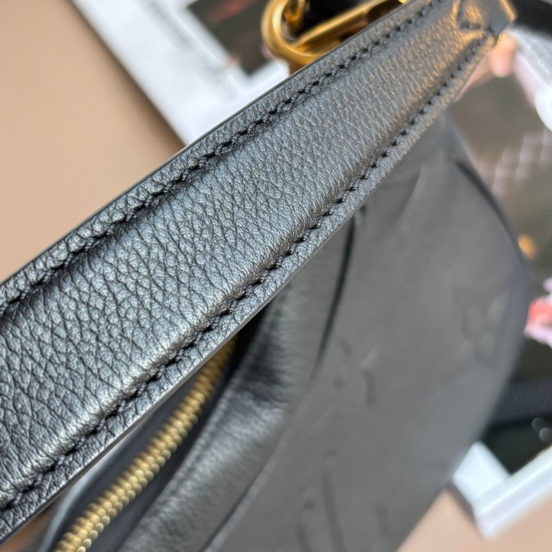 ::LOUIS VUITTON:: LV M46002 Bagatelle黑色壓花紋手提兩用肩背包 腋下半月包-24