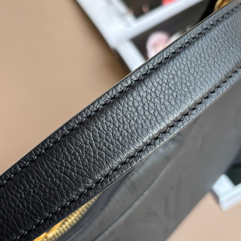 ::LOUIS VUITTON:: LV M46002 Bagatelle黑色壓花紋手提兩用肩背包 腋下半月包-25