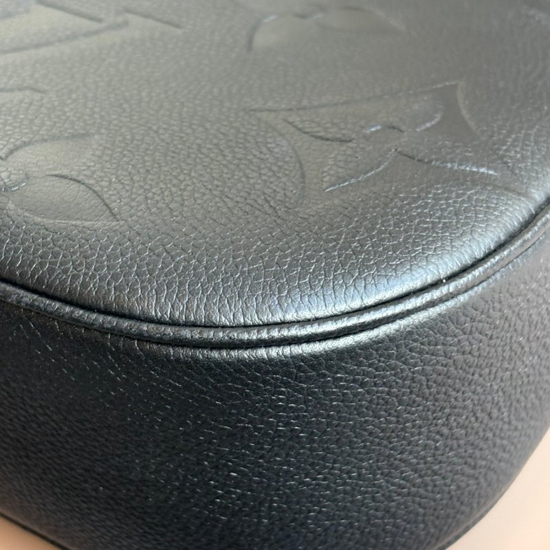 ::LOUIS VUITTON:: LV M46002 Bagatelle黑色壓花紋手提兩用肩背包 腋下半月包-33