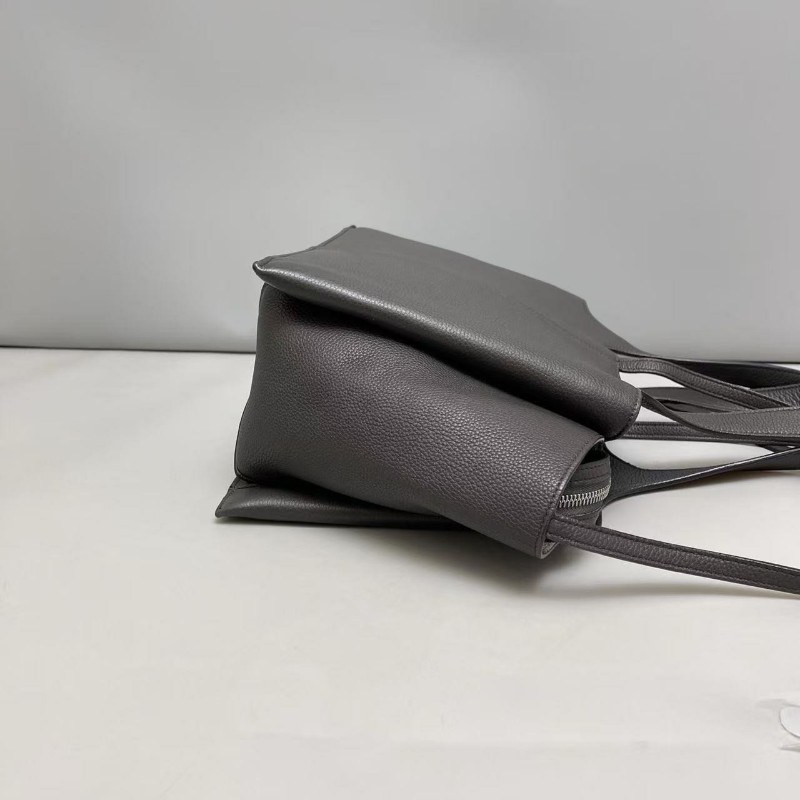 Celine big bag灰色牛皮荔枝紋蝙蝠包購物袋肩背包-3