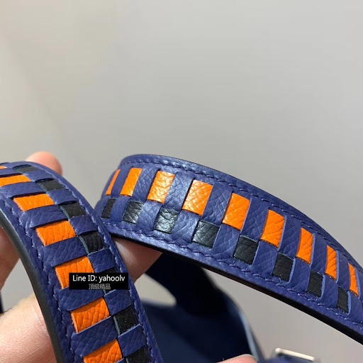 平台最低近新限量款✨愛馬仕Hermes picotin lock 22特殊雙色編織手把菜籃子琉璃藍寶石藍銀扣Epsom皮C刻-5