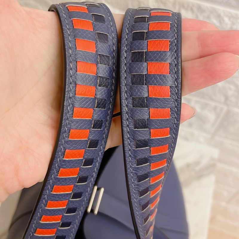 平台最低近新限量款✨愛馬仕Hermes picotin lock 22特殊雙色編織手把菜籃子琉璃藍寶石藍銀扣Epsom皮C刻-22