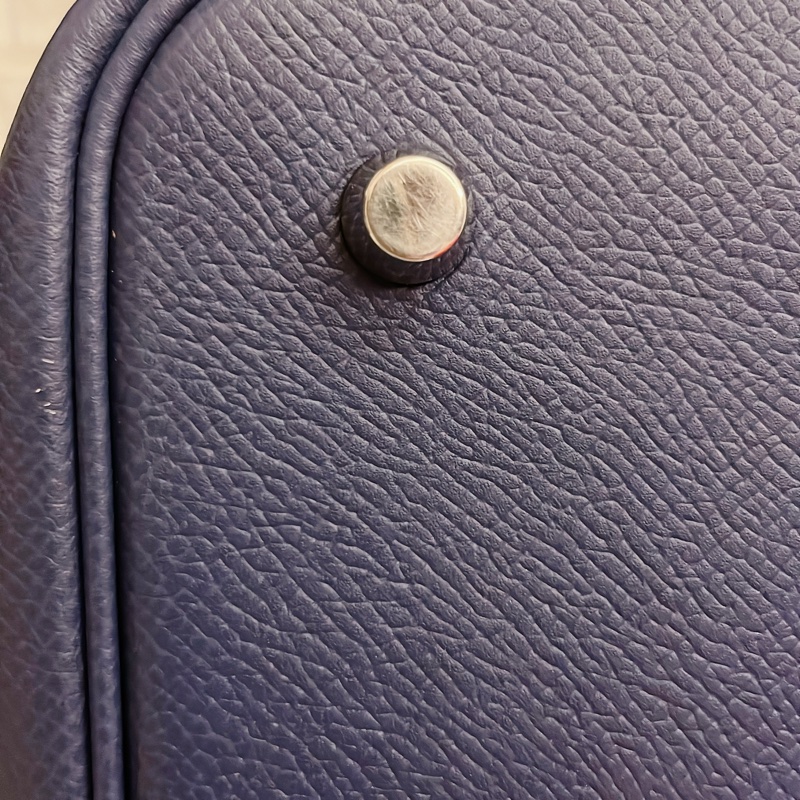 平台最低近新限量款✨愛馬仕Hermes picotin lock 22特殊雙色編織手把菜籃子琉璃藍寶石藍銀扣Epsom皮C刻-27