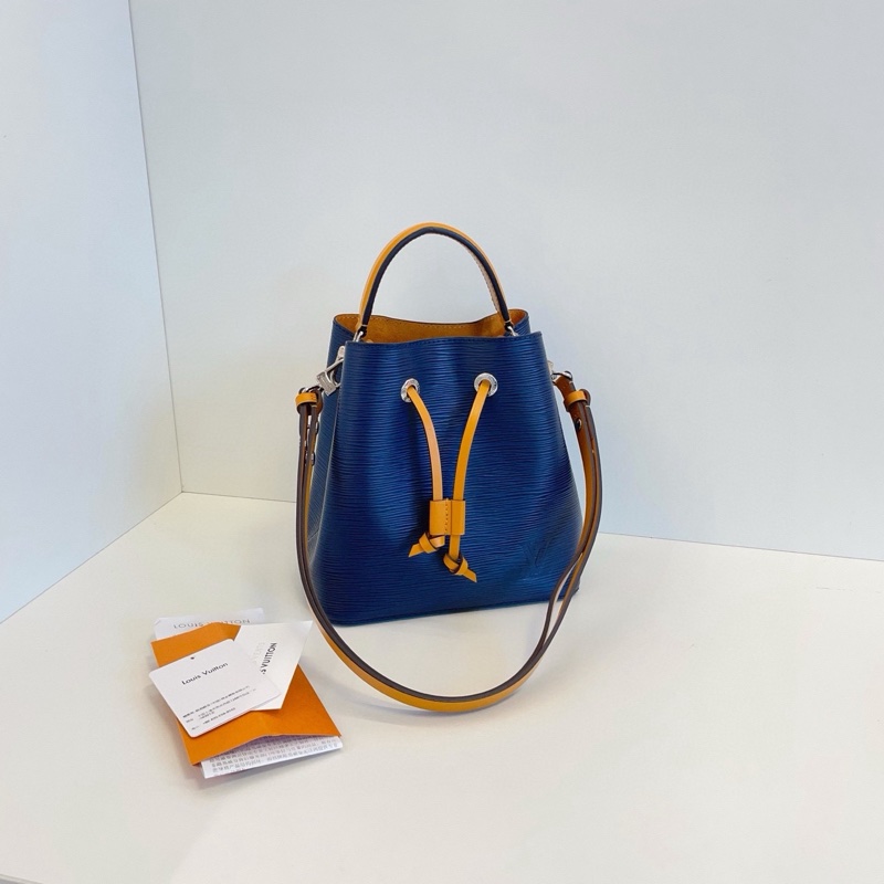 LV 路易威登 Neonoe bb 藍黃拼色 epi 水波紋 芯片款 尺寸約20x20x13-1