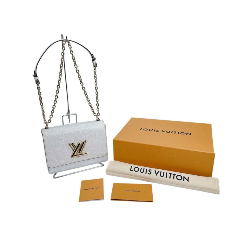 Louis Vuitton Twist 中型 Epi 皮革和白色單肩包 M55513 白色-0