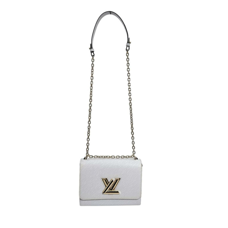 Louis Vuitton Twist 中型 Epi 皮革和白色單肩包 M55513 白色-1