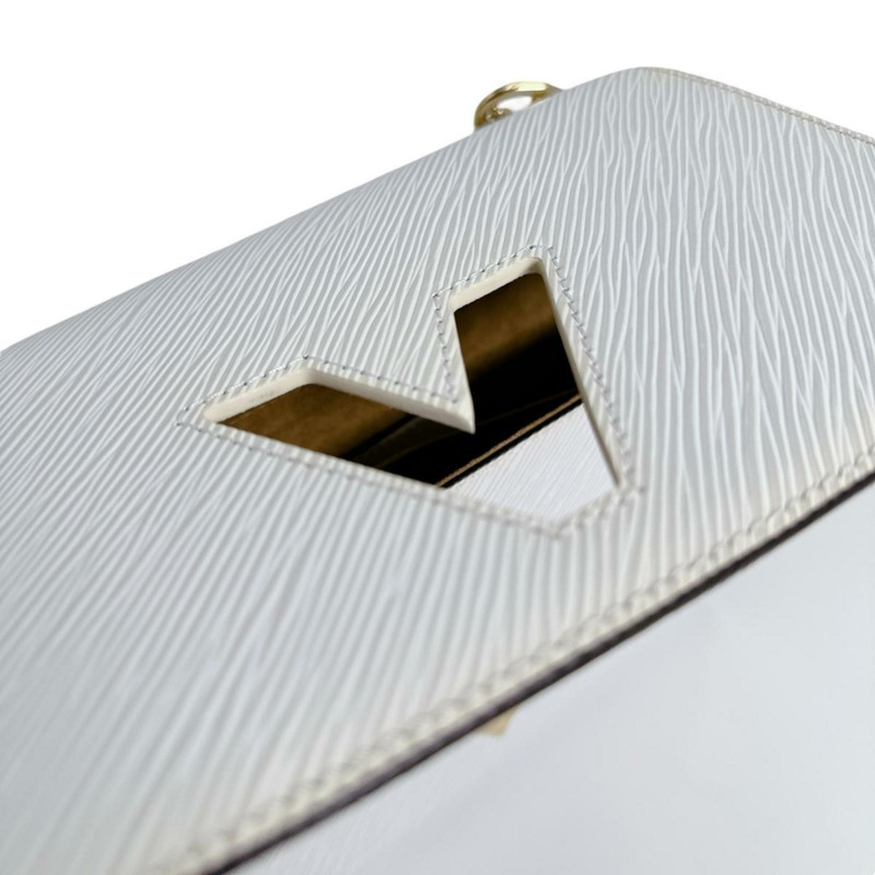 Louis Vuitton Twist 中型 Epi 皮革和白色單肩包 M55513 白色-10