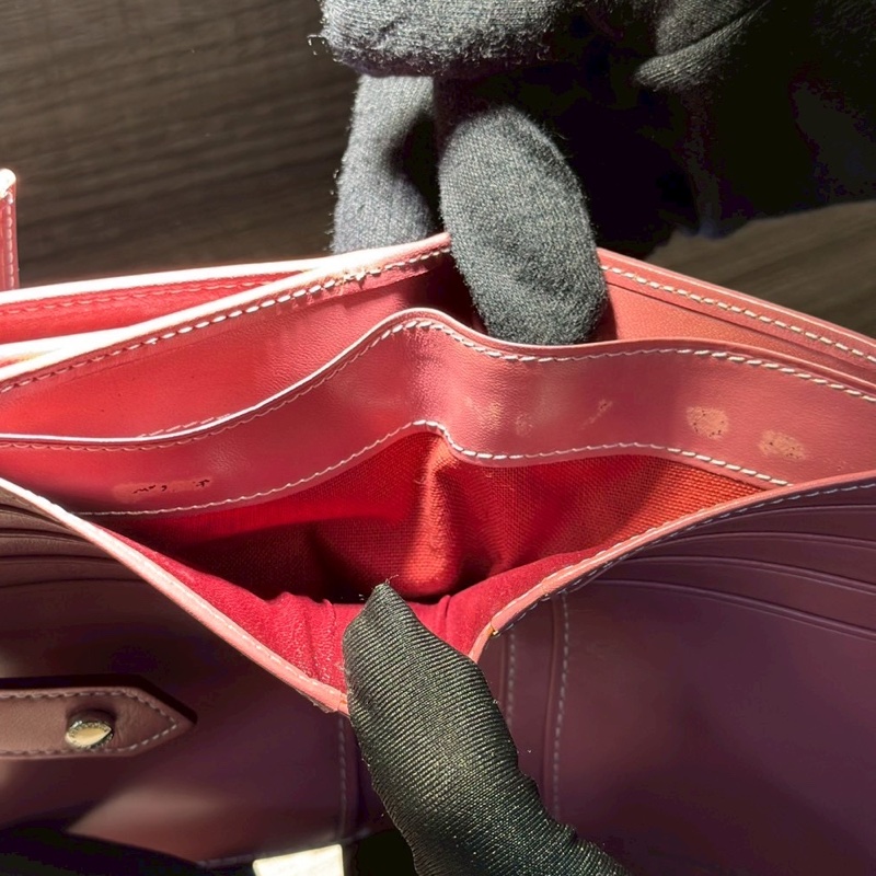 BURBERRY 粉色格紋短夾-5