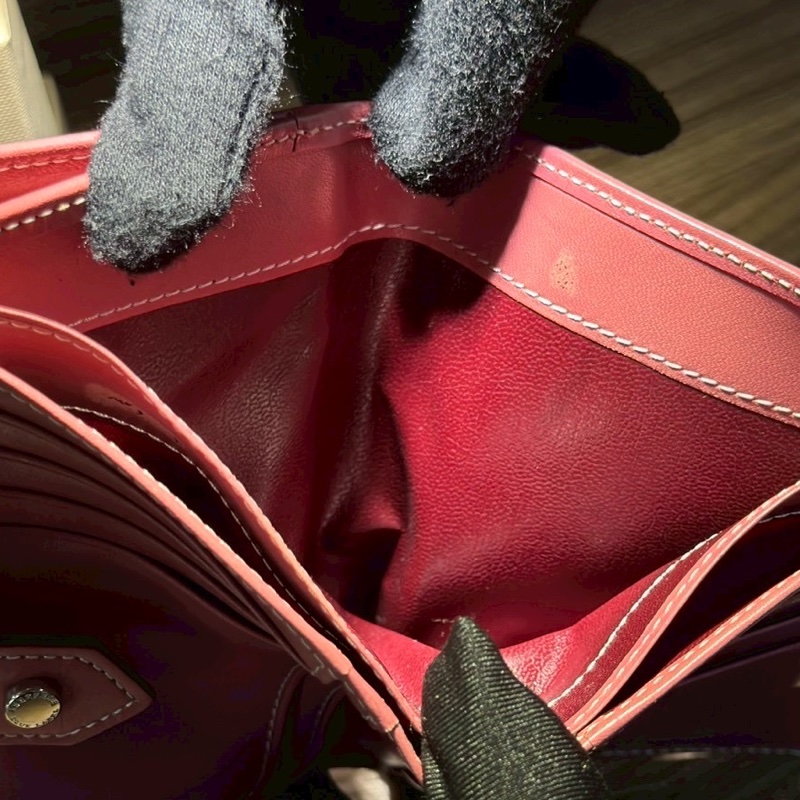 BURBERRY 粉色格紋短夾-6