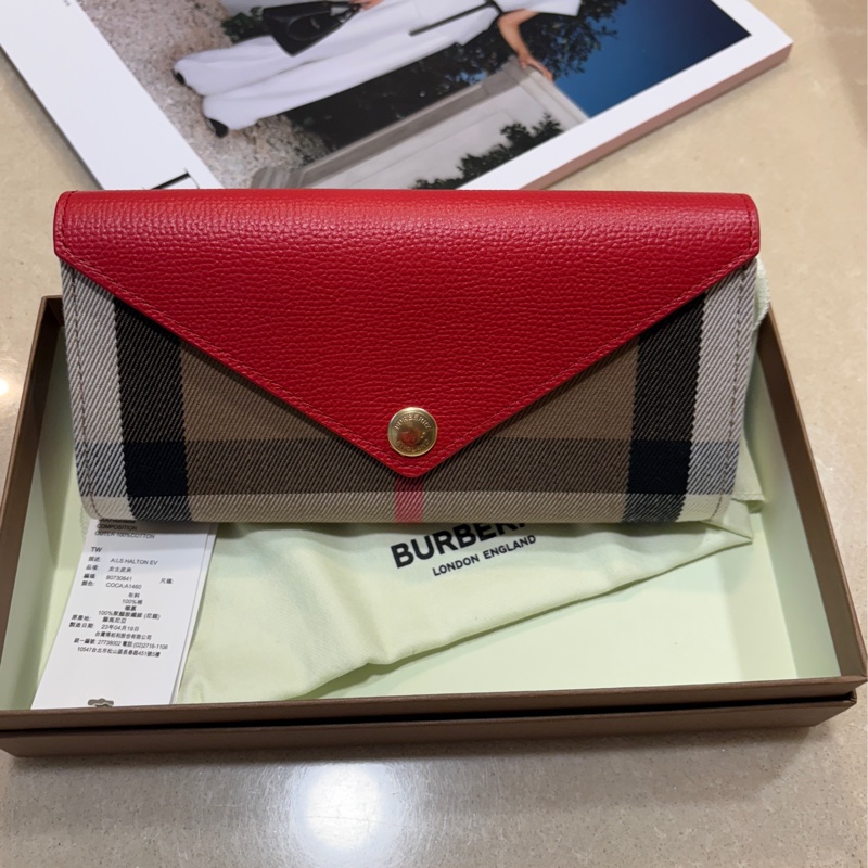 BURBERRY 長夾 全新全配 19.5*10.5 經典格子-1