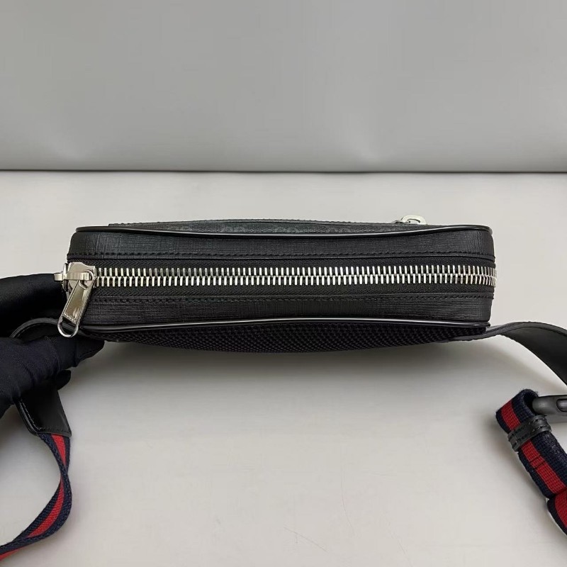 Gucci古馳 男士 老花老虎印花腰包胸包-4