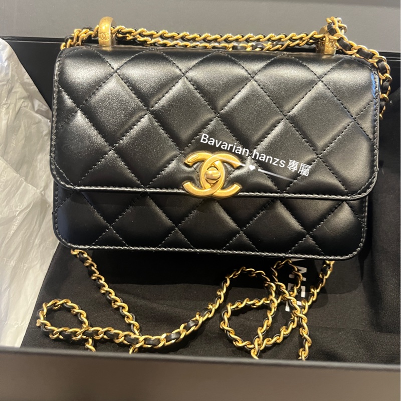 Chanel 黑金牛雙金球-3