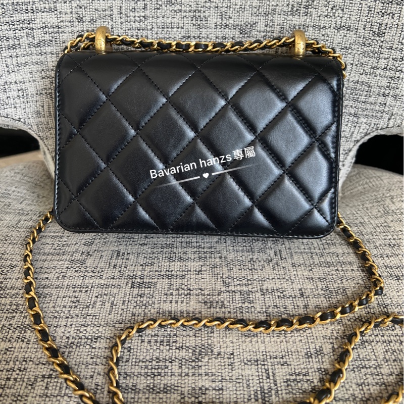 Chanel 黑金牛雙金球-5