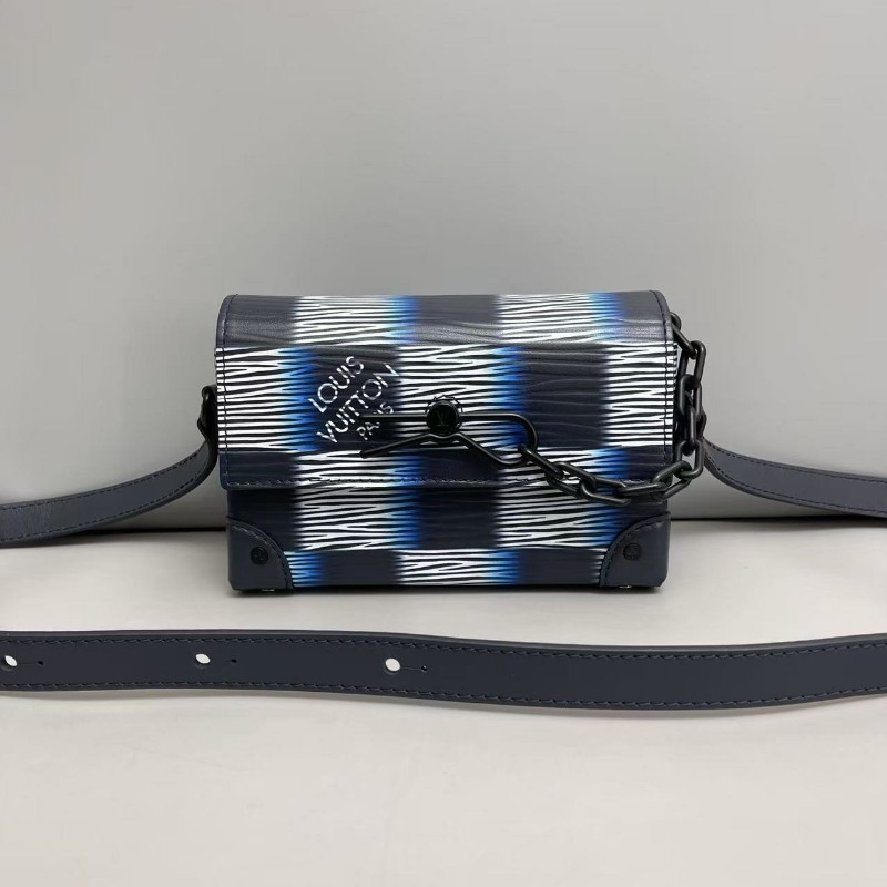 LV路易威登 steamer棋盤格水波紋插銷包斜背包 晶片款-0