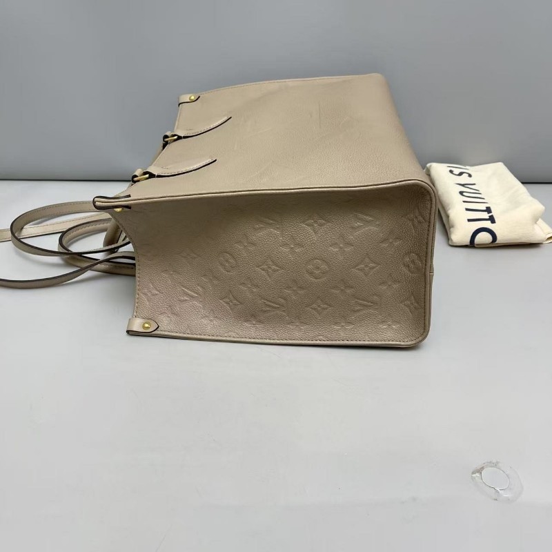 LV路易威登Onthego中號MM 灰色全皮壓紋tote托特包 晶片款-2